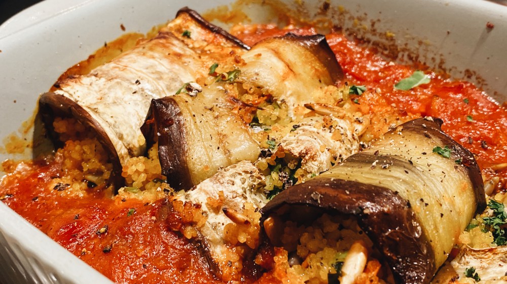 烤庫斯庫斯茄子捲